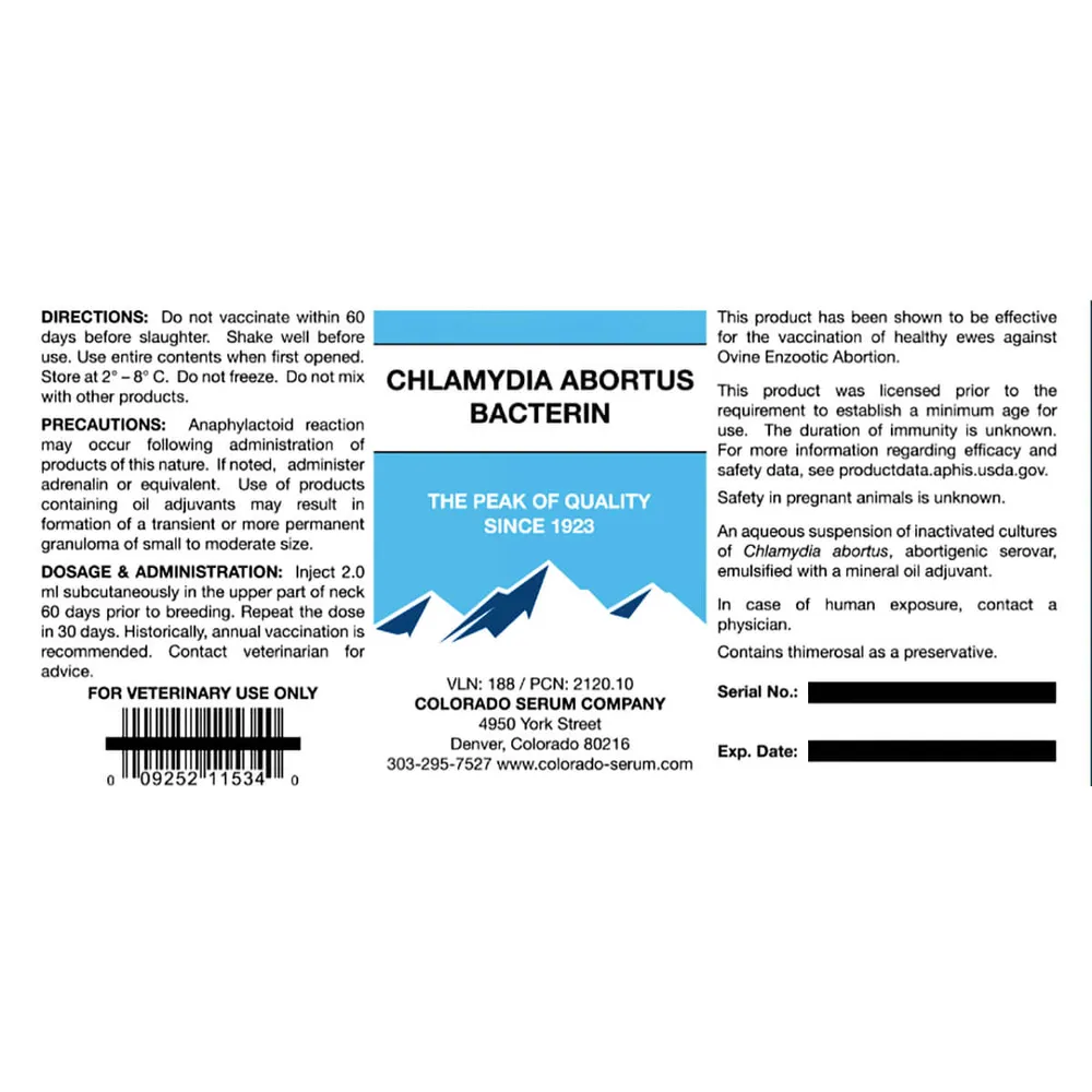 Chlamydia Abortus Bacterin Sheep Vaccine - Image 2
