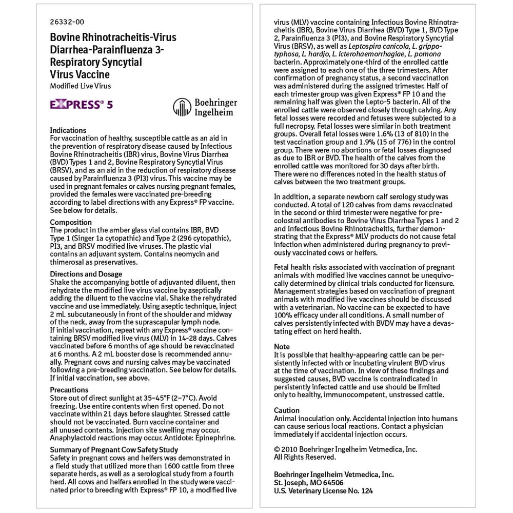 Boehringer Ingelheim Express 5 Cattle Vaccine - Image 2