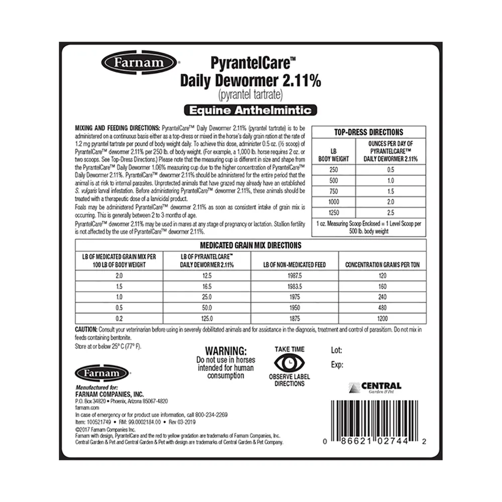 PyrantelCare Daily Dewormer 2.11% For Horses - Image 2