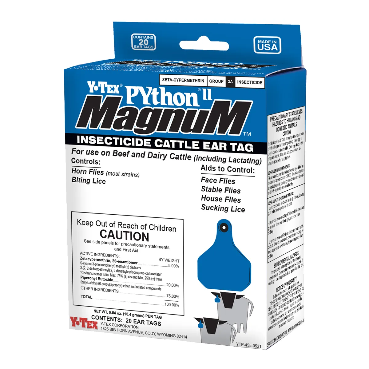 PYthon II MagnuM Insecticide Cattle Ear Tags